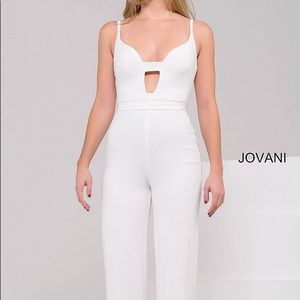 WHITE Jovani Jumpsuit - Size 2